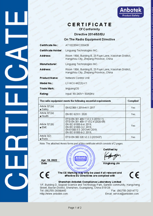 ce certification of ncu equipment